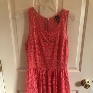 Coral lace dress size medium